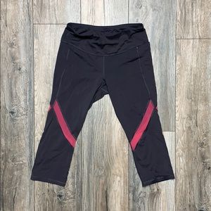 Gray/pink capri workout pants
